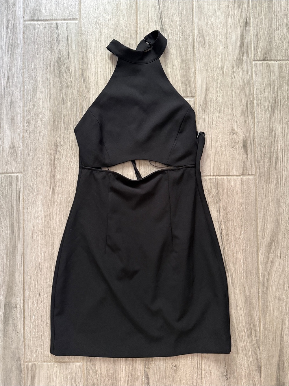 Zara Black Halter Cutout Mini Dress